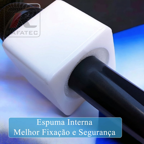 Canopla Em Acrilico Branco Microfone Espuma Interna - Branca