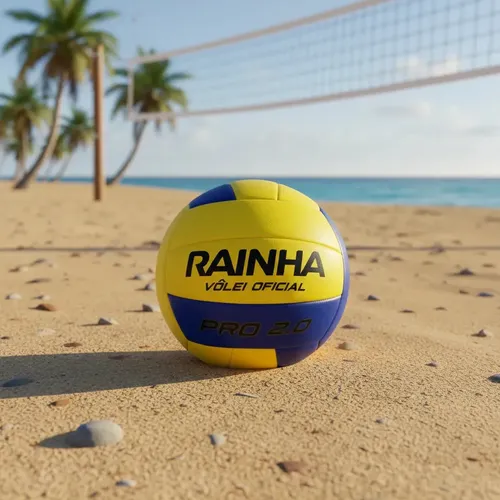 Bola De Volei Oficial 2.0 Rainha Quadra Ultra Power Amarelo azul Tamanho 5
