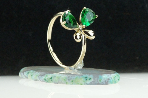 Imagen 5 de 10 de Anillo Compromiso Oro 18k Efecto Mariposa Regalo Mama Lujo 2