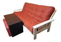 Comprar Futón 3 Cuerpos Rústico  Colchon Gabardina  Mesa Y Puff Bek