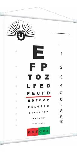 Banner Snellen Optotipo Optometria Letras Visual 1m X 63cm