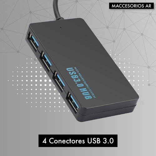 Imagen 3 de 10 de Hub Usb 3.0 A 4 Usb - Alta Velocidad