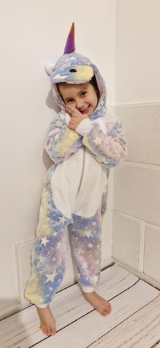 Pijama Nenas Niña Unicornio Luminoso Super Abrigado Y Suave 