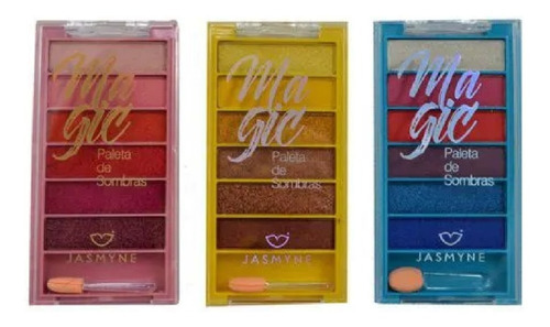 Kit 3 Paletas Sombras Jasmyne Coloridas Magic Teen 18 Cores