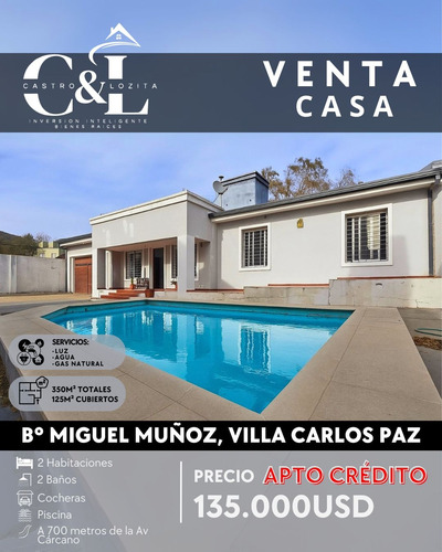 Venta Casa De 2 Dormitorios Con Piscina En Miguel Muñoz