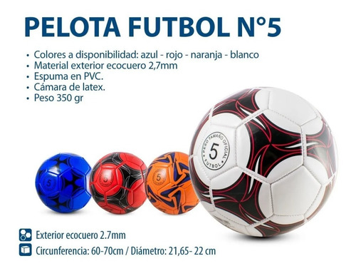 Imagen 2 de 3 de Pelota De Futbol Nº 5 + Calidad 350 Gramos Cámara De Látex
