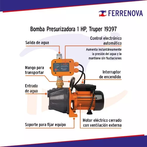 BOMBA AGUA PRESURIZADOR 1 HP TRUPER 19397 Truper PRES-1