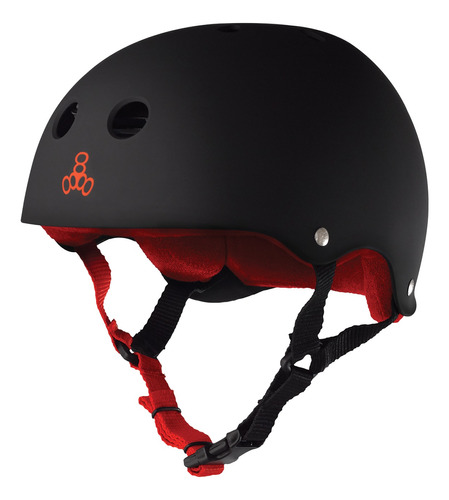 Casco Triple 8 Sweatsaver Black Rubber With Red