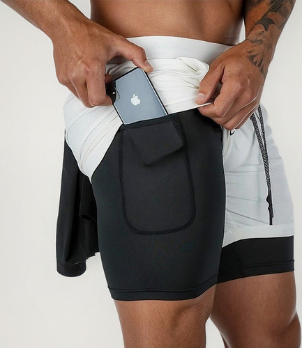 Pantalones Cortos Hombre Deporte Al Aire Libre Doble Capa