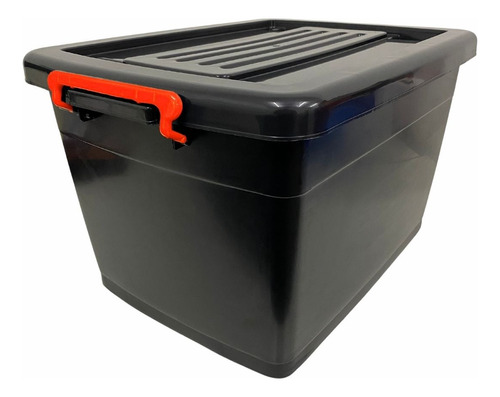 Caja Plástica Organizadora C/ Tapa Y Ruedas 60lts X 4uni