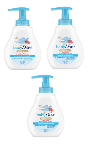 Pack X 3 Jabon Liquido Baby Dove Humectacion Enriquecida