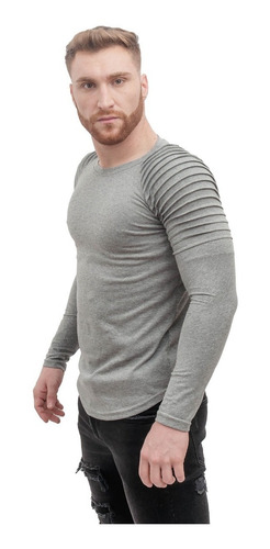 Imagen 6 de 10 de Remera Hombre Pack 2 Manga Larga Ultima Modelo Importad A15