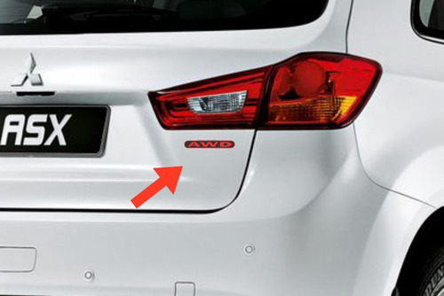 Imagem 3 de 3 de Emblema Adesivo Awd Asx Outlander - Vermelho Sport Rallye