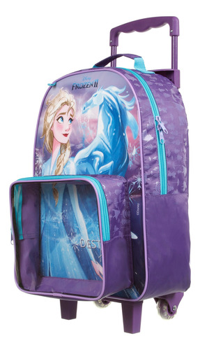 Imagem 6 de 9 de Mala Escolar Com Rodinhas Frozen Com Estojo E Lancheira