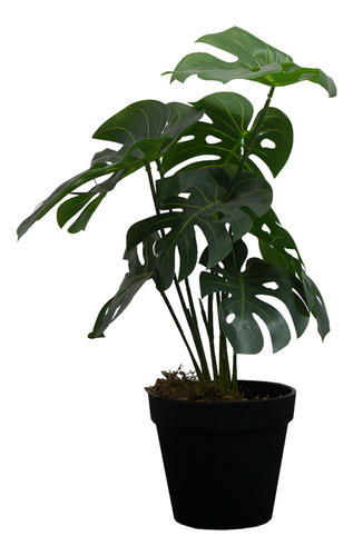 Kit 4 Plantas Artificiales Tipo Mini Monstera 35cm Adornos