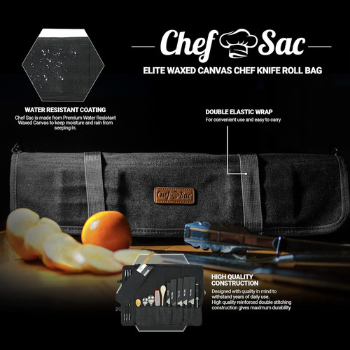 Chef Sac Elite Chef - Rollo De Cuchillos De Lona Cubrada De