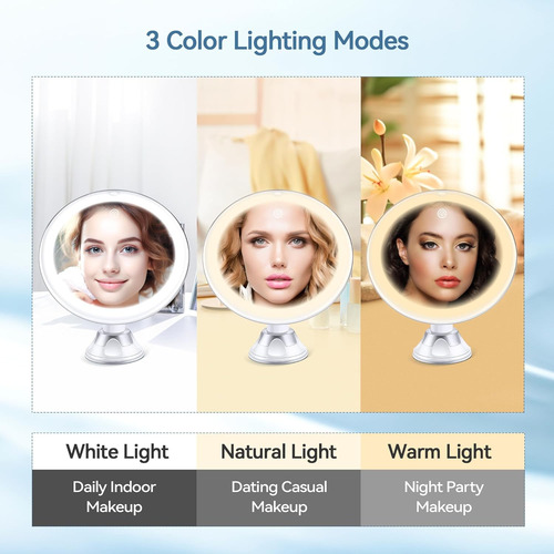Espejo De Aumento Mejorado B Beauty Planet 2024 Con Luz...