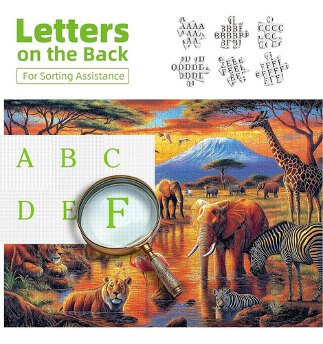Rompecabezas Jiujiu 1000 Piezas Safari Africano 70x50 Cm