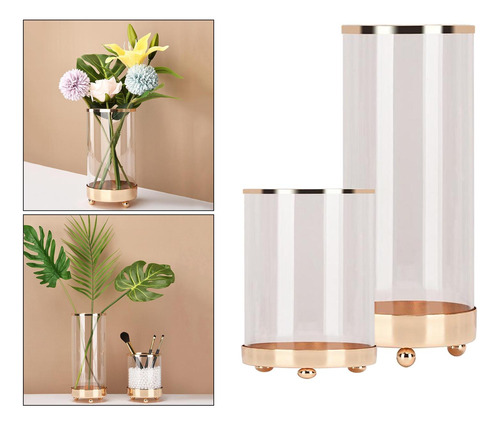 2pcs Cilindro De Cristal Transparente Florero De Flores