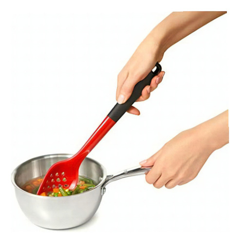 Oxo Oxo Good Grips Silicone Slotted Spoon, Red