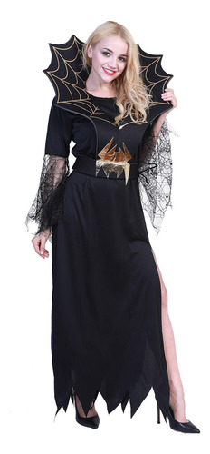 Eraspooky Vestido Largo De Halloween Para Mujer, Bruja, Vamp