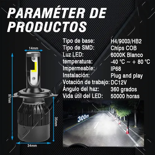 St Kit De Faros Led H H4 De 14000 Lúmenes Para Ford