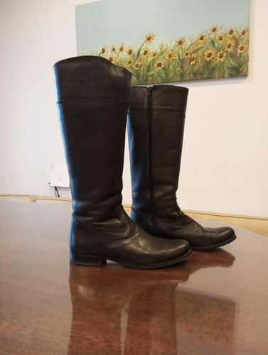 Botas De 100% Cuero, Mujer 39/40 Poco De Uso. (Usado)