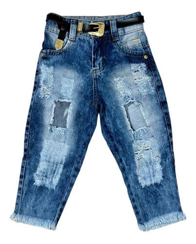 Calça Jeans Infantil Blogueirinha Destroyed Moda Mini Diva
