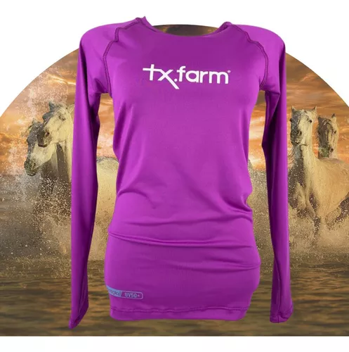 Camiseta Exclusiva Texas Farm Feminina Térmica Para Praia