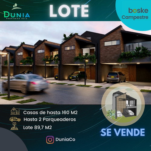 Lote 90 M2 Para Casa En Urbanizacion Boske Campestre En Via Llanogrande A San Antonio De Pereira