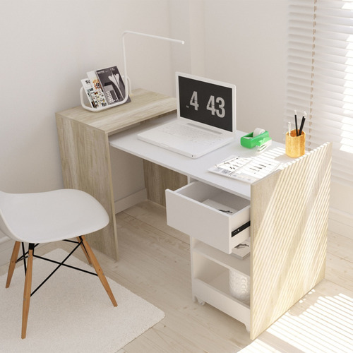 Imagen 2 de 8 de Escritorio Con Cajones Mesa Plegable Multiuso 5005