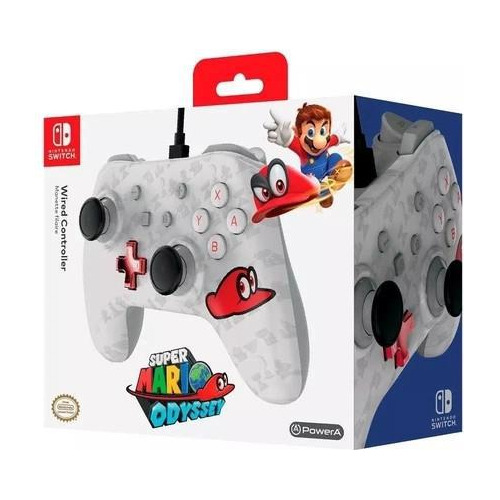 Controle Powera Wired Com Fio - Mario Odyssey Cappy - Switch