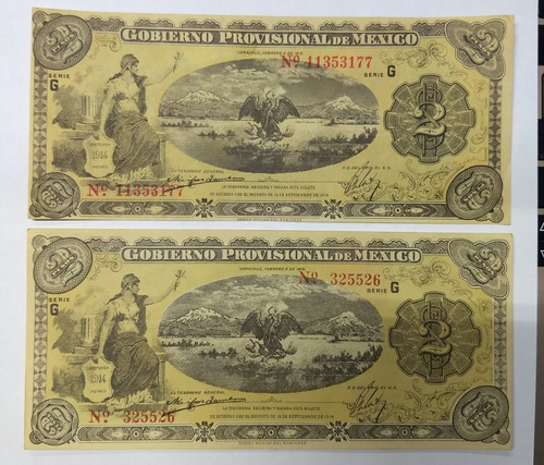 Billete Veracruz. Revolución Mexicana. Dos Pesos 1915. X.f.