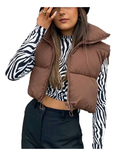 Chaleco Chaleco Chaqueta Recortada Casual Puffer