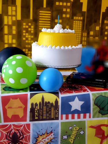 Toallero de mesa Tnt con estampado de héroes para niños, estampado en color metro