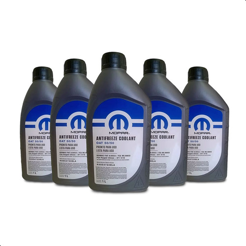 Kit 5 Anticongelante Liquido De Arrefecimento Mopar 1 Litro