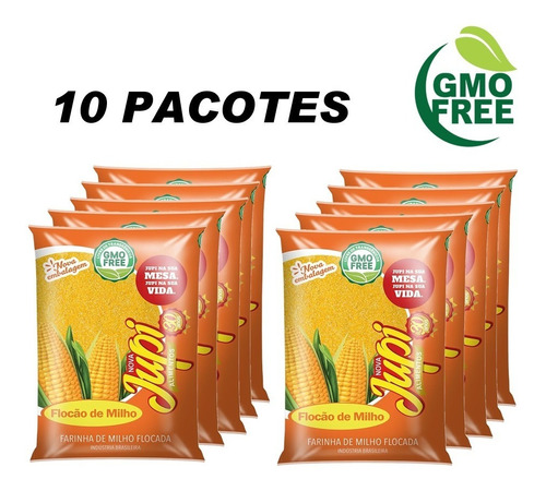 10x Flocão De Milho Não Transgênico 500g - Jupi Alimentos