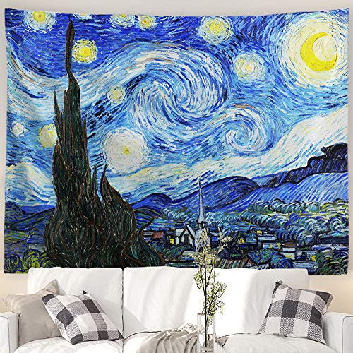 Tapiz De Vincent Van Gogh Pintura Al Óleo De Noche Est...