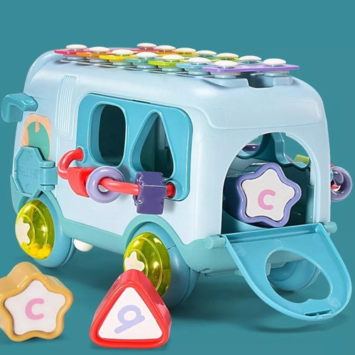 L Brinquedos Educativos De Xilofone Bus Puzzle Para Crianças