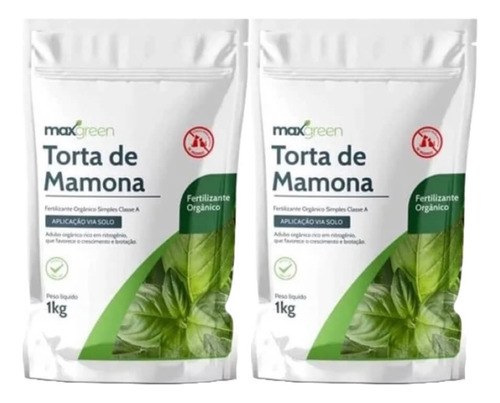 Kit 2 Fertilizante Maxgreen Torta De Mamona 1kg - Forth