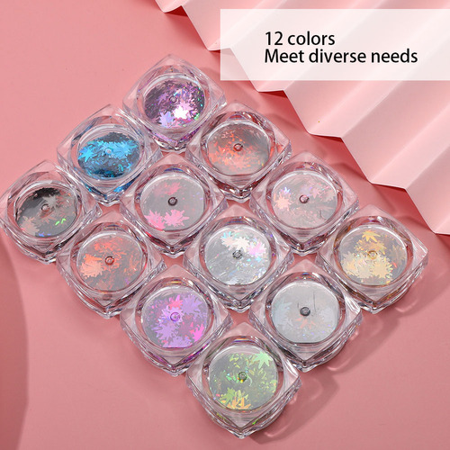 Uñas Decorativas Con Forma De Hoja De Arce En 12 Colores Con