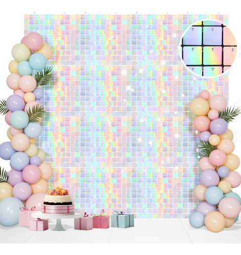 36pzs Panel Decorativo Hogar 4d Fiesta Shimmer Wall Arcoíris Color Bordó