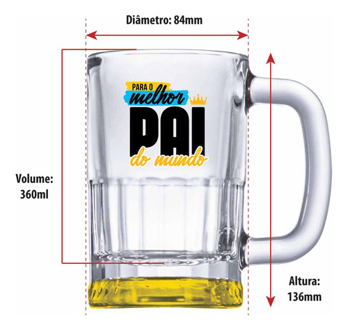 Caneca De Chopp Congelável Melhor Pai 355ml