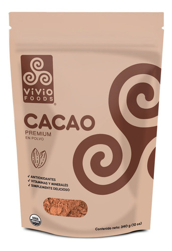 Cacao Organico Vivio Foods En Polvo 340g