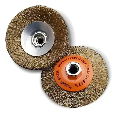 comprar Cepillo Rizado 100 Mm Cónico Amoladora Rosca M14 Harden Color Naranja