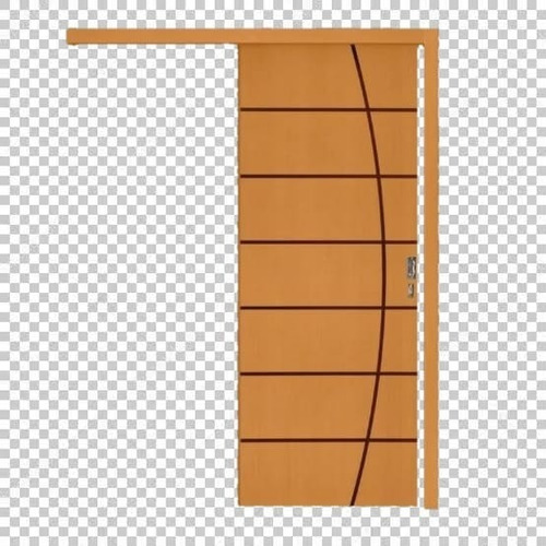 Porta De Correr Com Trilho De Madeira Folha Frisada C/fechad