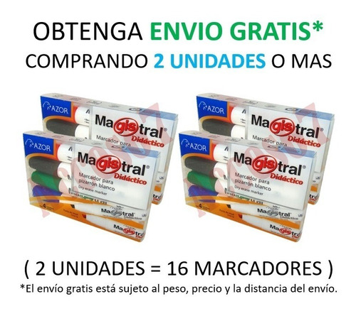 8 Marcadores Magistral Didactico P/ Pizarron Blanco Surtidos