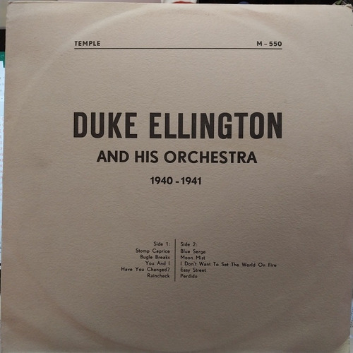 Duke Ellington 1940 41 Tapa 8 Vinilo 9 Usa