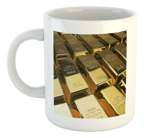 Taza Ceramica Oro Gold Barra Lingotes Dinero Dorado P4