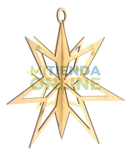 Imagen 2 de 3 de Kit 12 Esferas Navideñas Forma Estrella Adorno 10 Y 20cm